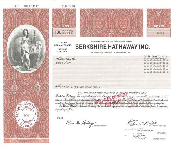 buy a share of berkshire hathaway stock